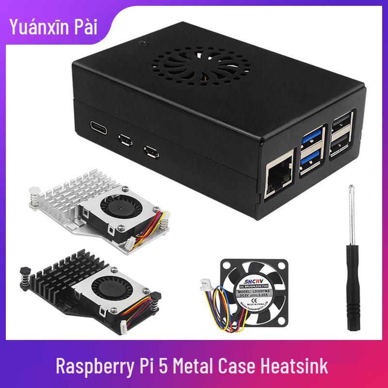 Custodia in Metallo per Raspberry Pi 5 con Ventola PWM e Dissipatore in Alluminio