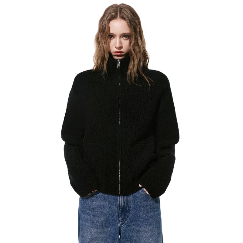 

Jinyujie Women s 100% Lamb Wool Short Cardigan M