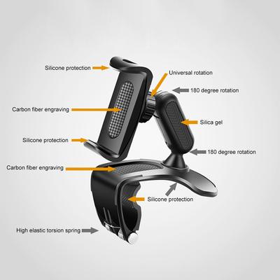 Auto Handyhalter Universelle Halterung Einrasten Armaturenbrett Windschutzscheibe Rückspiegel Navigation HUD Clip 360 Grad Drehbar Halterung