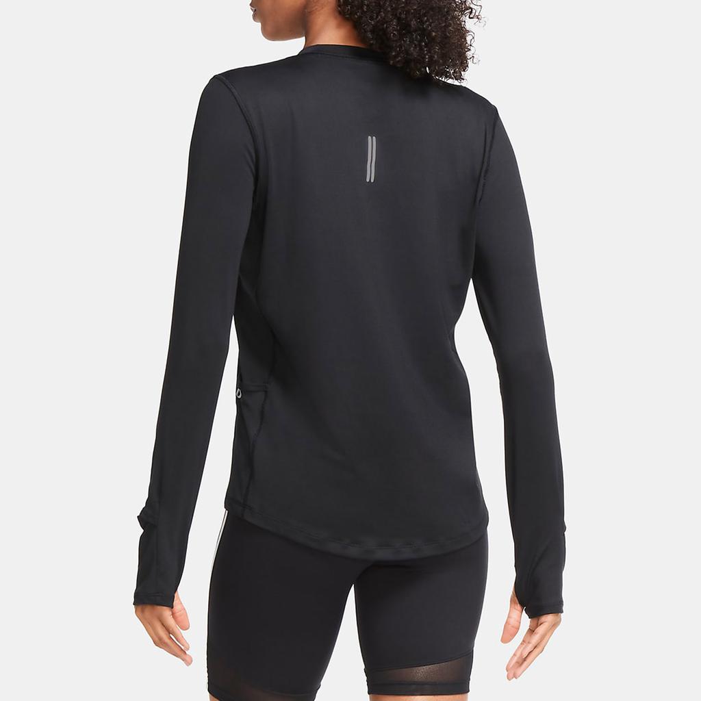 Nike Sports Running Crew Neck Long Sleeve T-Shirt Women Tops Black CU3278-010