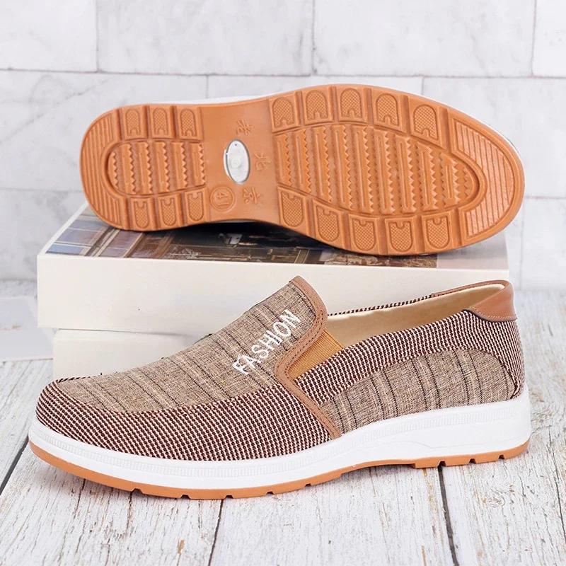  New Fashion Man Canvas Shallow Mouth Lace-up Board Shoes Men Spring Summer Male Breathable Linen Single Shoes Sneaker