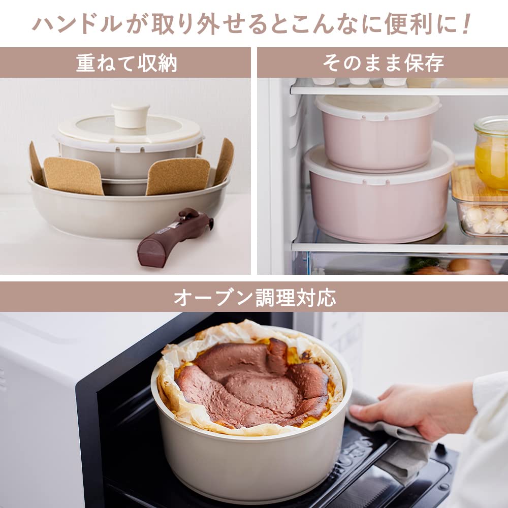 IRIS OHYAMA Ceramic Color Pan for Easy Silicone Hook for Increased Dark Brown CCP-SPH Handle, Handle, Multi-Handle One-Hand Release, Stability,