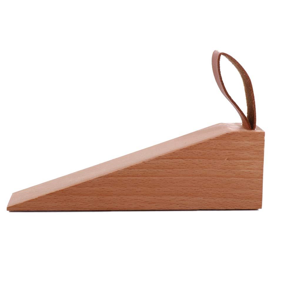 Wood 1Pcs Kitchen Home Leather Rope For Store Dorm Nail-free Wall Protector Door Stopper Non-Slip Stoper Triangular Wedges