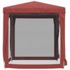 Party Tent with 4 Mesh Side Walls Red 2x2 M HDPE