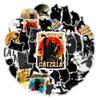50 cartoon black cat graffiti stickers luggage notebook tablet phone case stationery decoration waterproof stickers