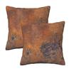 Rust Colored African Mudcloth 2 Pcs Square Pillowcase Pillow Cover Cushion Zip Decorative Comfort Throw Pillow For Living Room