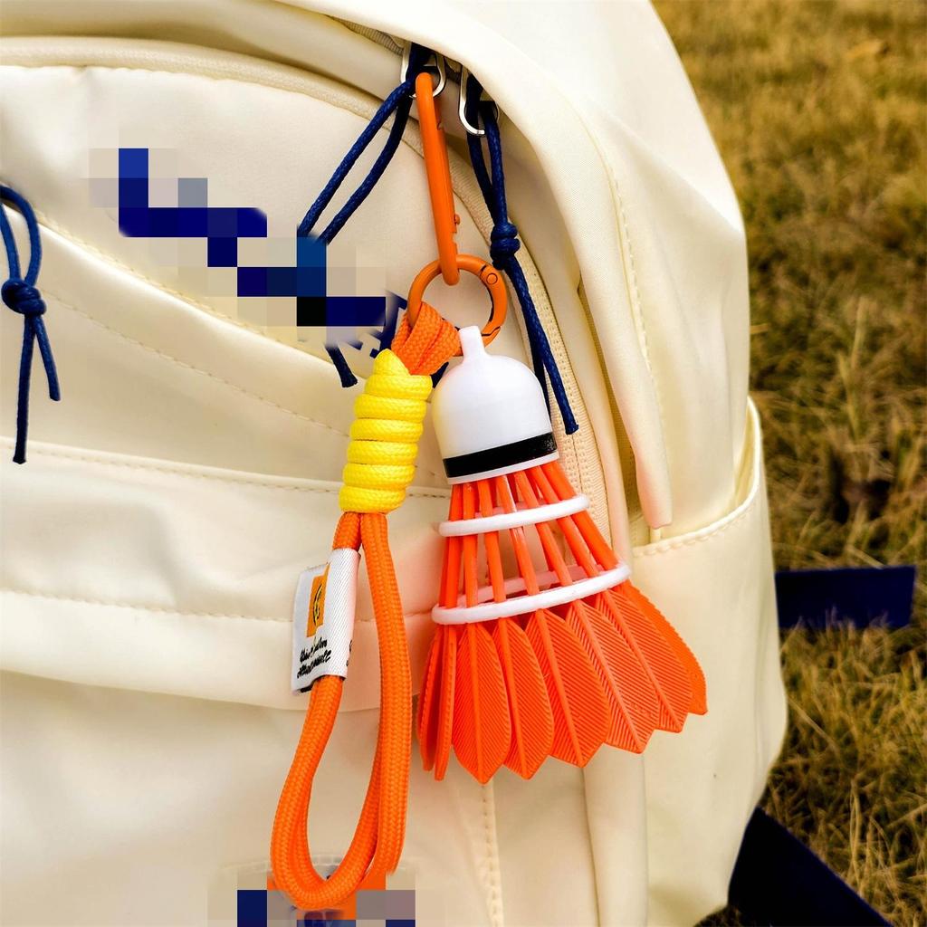 Portachiavi colorato per Badminton, Ciondolo a forma di volano 3D con Clip a Corda Intrecciata