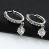 Gold Filled Heart White Cubic Zirconia Crystal Hoop Clip On Earrings