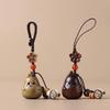 Sandalwood Cartoon Pear Inseparable Couple Mobile Phone Chain, Solid Wood Carving Crafts, Cute Pear Bag Decoration Pendant