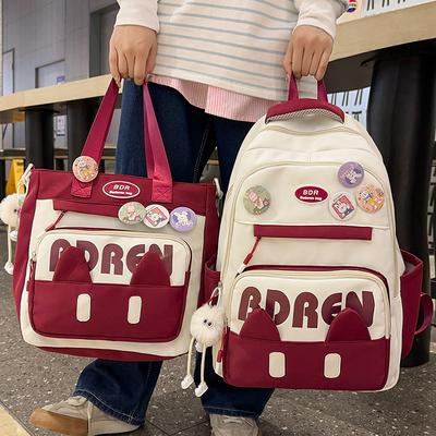 Schoolbags for Children Primary School Students  Girls with Large Capacity Junior High School Students with Contrasting Color Backpacks