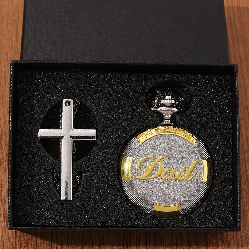 

2pcs/set,Business Men s Casual Vintage Pocket Watch Necklace for Father s Day Gift & 1PC Mens Necklace Pendant,ideal Choice for Gifts To Dad