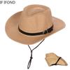 New Summer Hat Panama Hats Men Straw Cowboy Hat Sun Hat Folding Western Wide Curved Brim