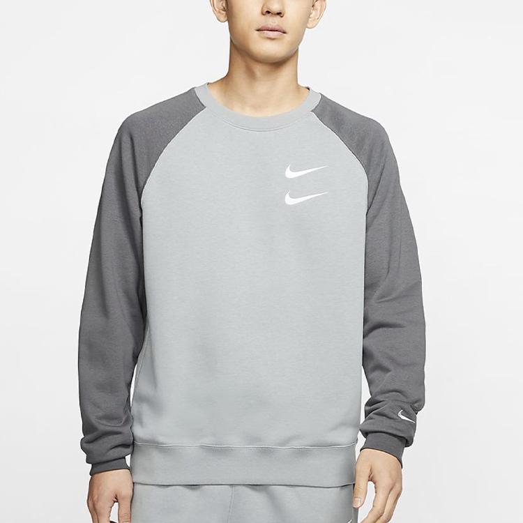 Nike Casual Round Neck Long-Sleeve Sweatshirt Men Tops Gray CJ4872-073