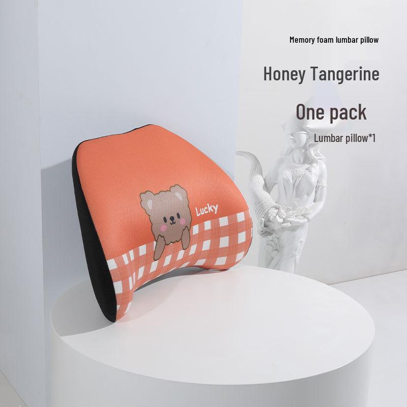 Kreslený medvěd paměťová pěna bederní polštář do auta - Celosezónní pohodlný polštář