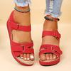 Fashion Classics Red Hook Loop Women Wedges Sandals PU Women's Thick Platform Sandalias Summer Lightweight Comfort Beach Shoes