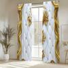 European Style Gold White Curtains All Season Decor Bedroom Living Room Curtain Set Of 2 Elegant Made Polyester Washable Area Ready
