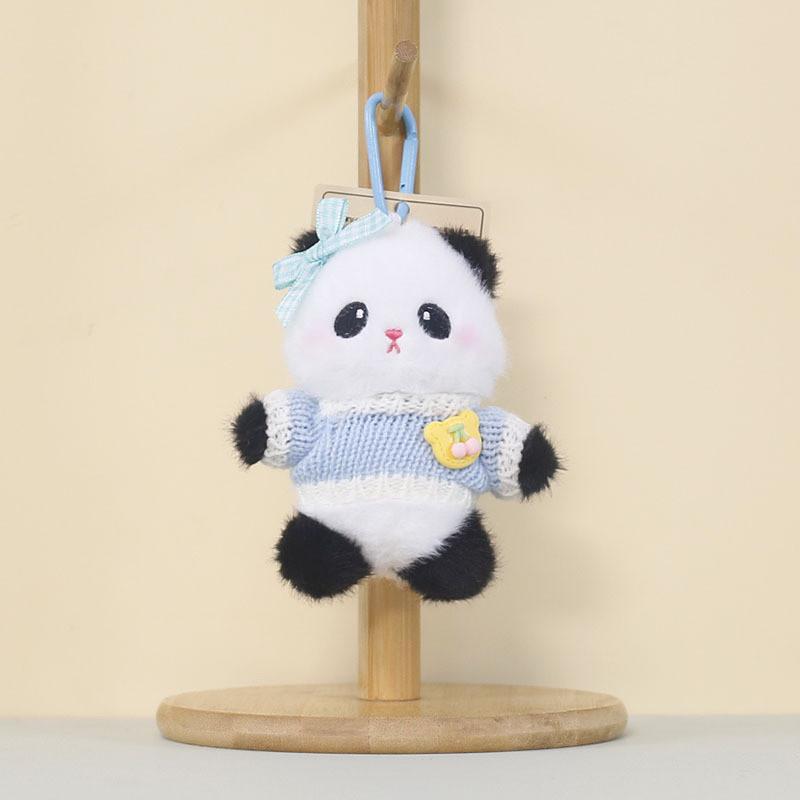 Plush Panda Keychain With Cotton Filling For Backpack Decor And Gift