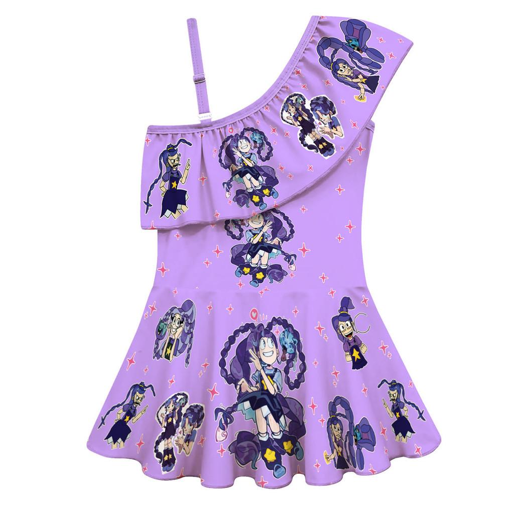 20876 Kids Girls Lily Lovebraids Cartoon Printed One-piece Swimsuit Swimwear 100cm