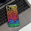 Abstract art line doodles  Phone Case For iPhone 17,16,15,14,13,12,11 Plus,Pro Max,XS,Soft Silicone Black Cover