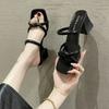 Fashion New Summer Fashion Versatile Women's Slippers Wear Outside Womens High Heels Retro Thick Heel Female Pumps