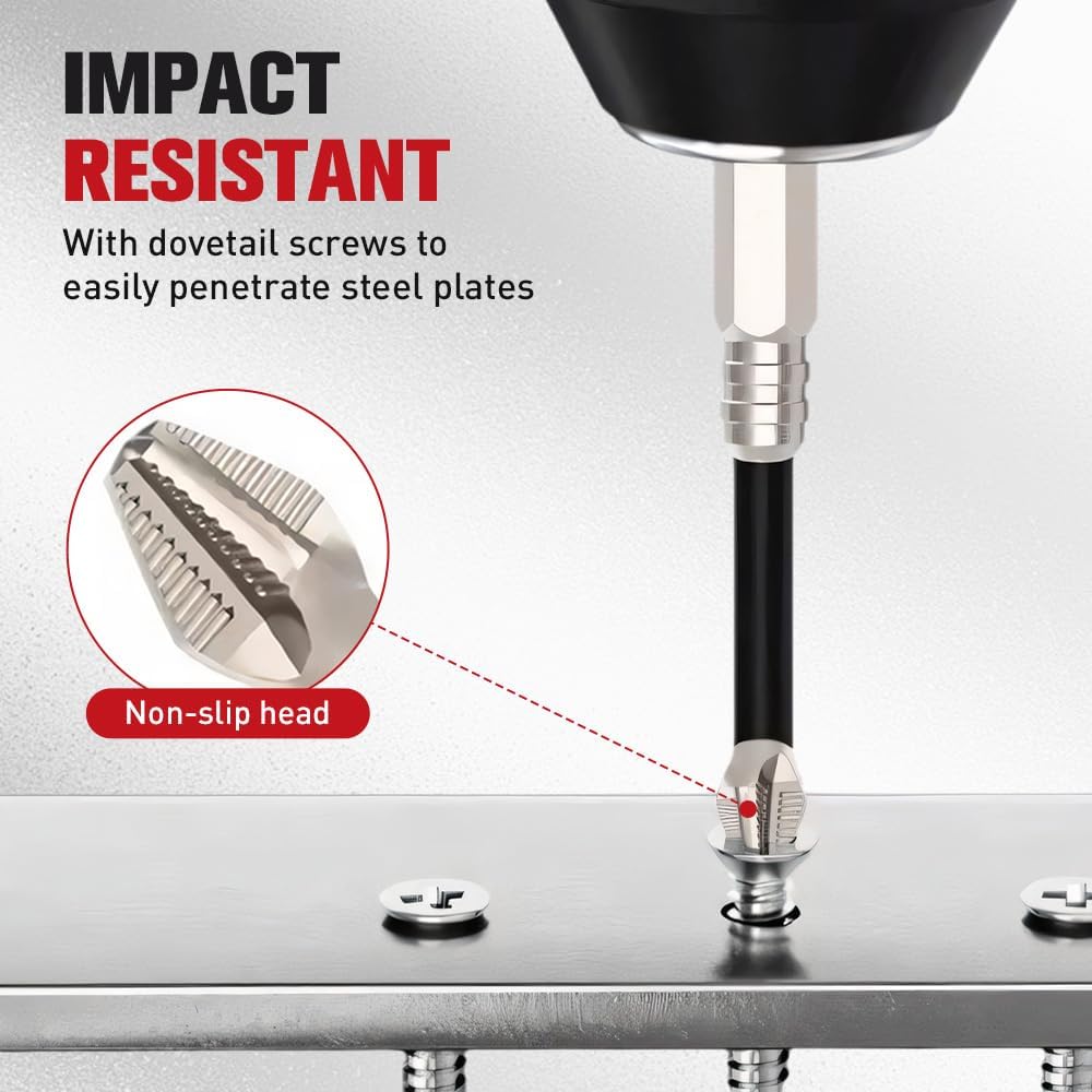 High-Magnetic Screwdriver Drill Bit, 2025 Upgrade Strong Magnetic Screwdriver Bit Set, Anti-Slip Magnetic Precision Electric Screwdriver Set Drill