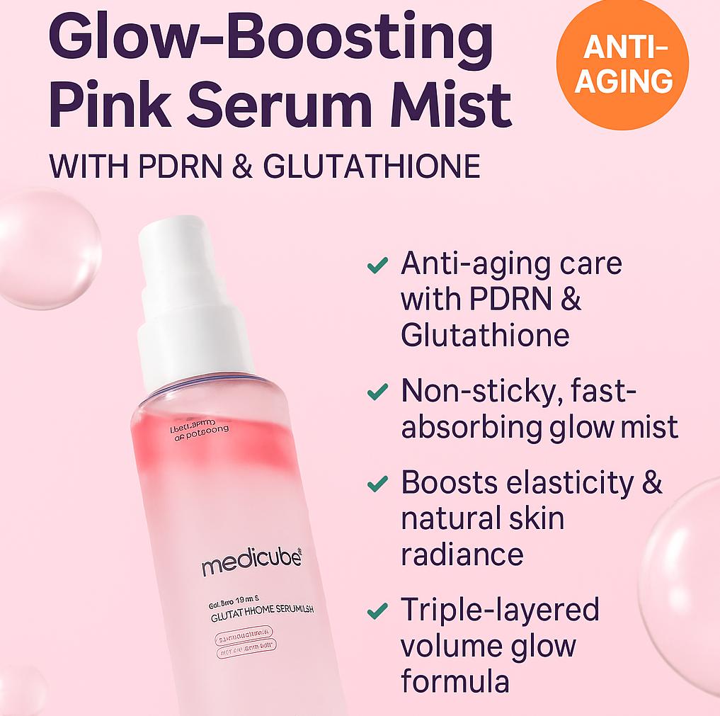 Strahlkraft-Verstärkend - Medicube PDRN Pink Glutathione Serum Spray 100ml