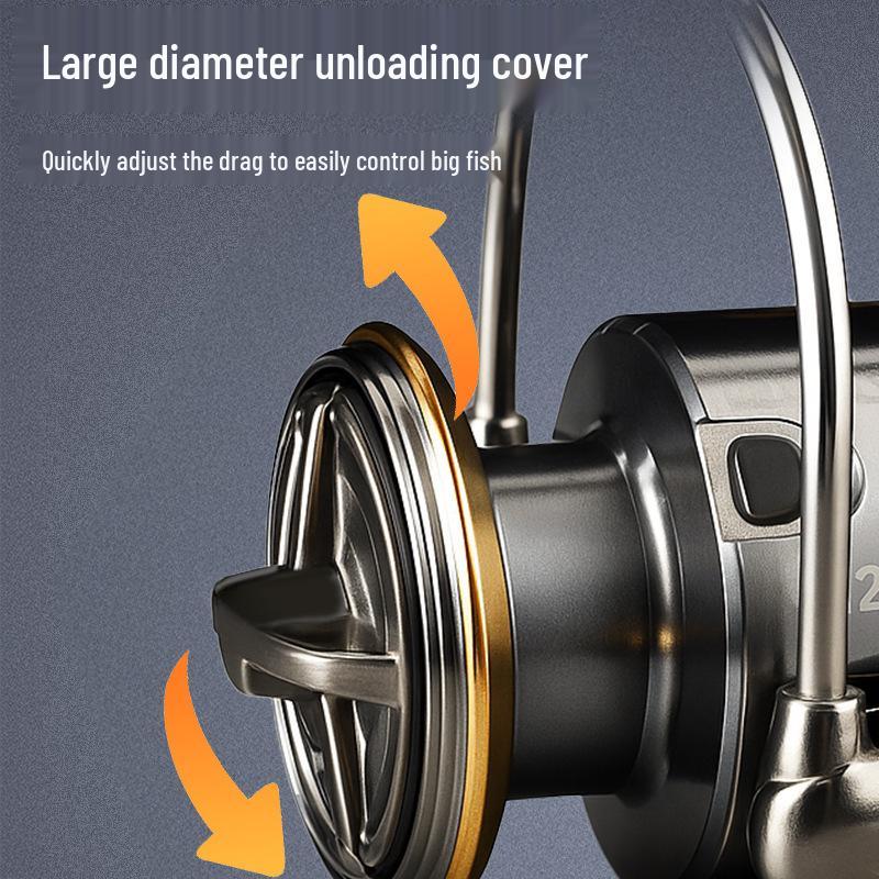 All-Metal Spinning Wheel Fishing Reel with Long Cast and Oblique Mouth Design