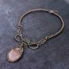 Natural Rose Quartz Gemstone Handmade Copper Wire Wrap Jewelry Necklace 18" D8c73