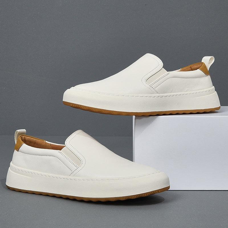 Mode Lässige Plateau-Loafer für Männer Designer Kuhleder Herren Luxus Board Schuhe Mode Einfarbig Zapatos De Hombre_voghion.com