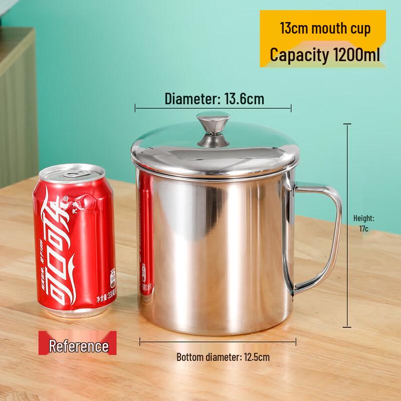 Shangqi Kids Stainless Steel Drop-Proof Cup with Handle & Lid, 2-Pack