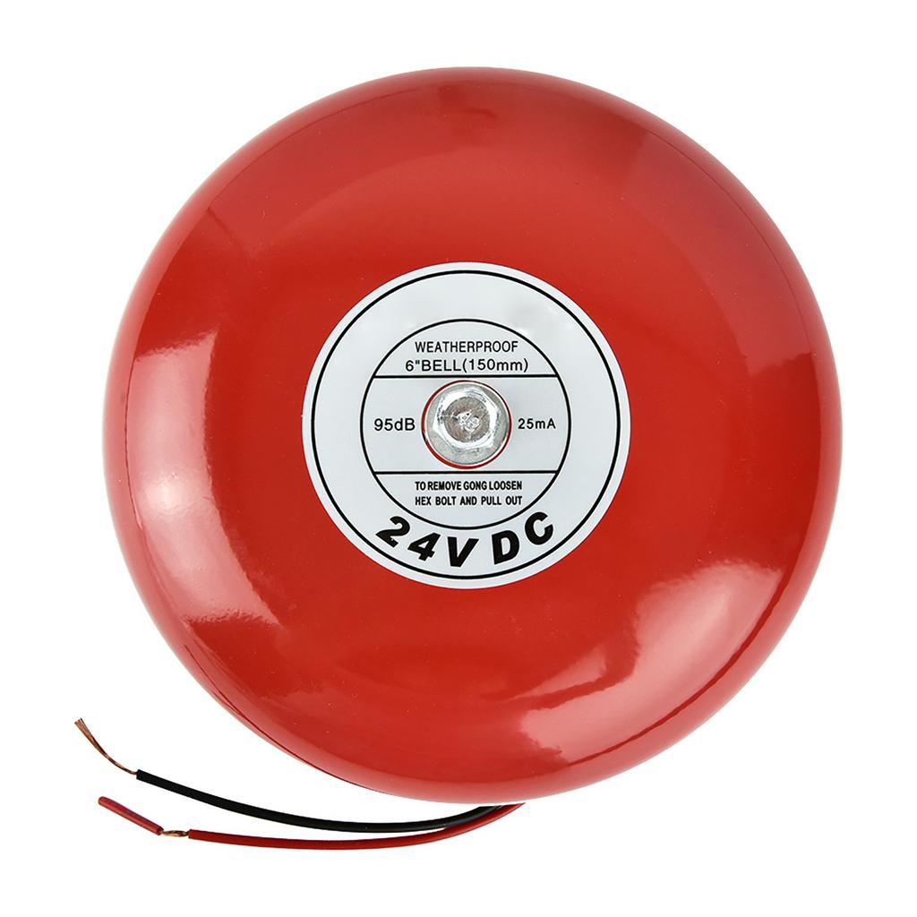 24V Metal Round Alarm Bell Security Fire Alarm Bell Red