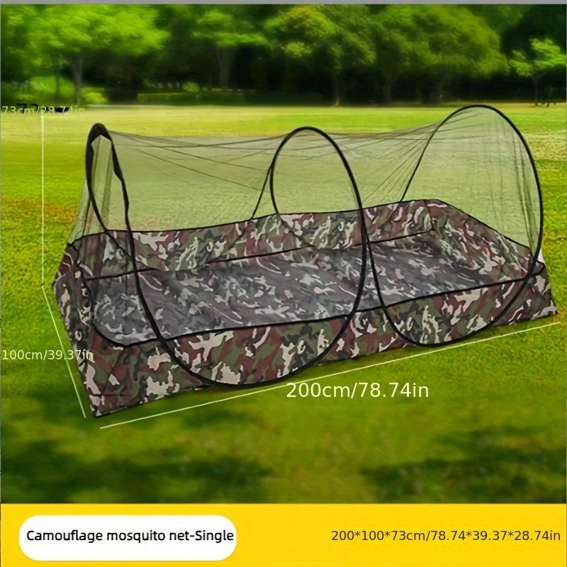 Pop-Up Camping Mosquito Net Tent Portable No Installatio with Camouflage Base for Travel Outdoor Use Full 360° Bug Protection