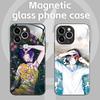 Anime Chainsaw Man Handyhülle Für iPhone17 16 15 14 13 12 11 X XR XS 8 Plus Mini Pro Max Glas Magnetische Hülle