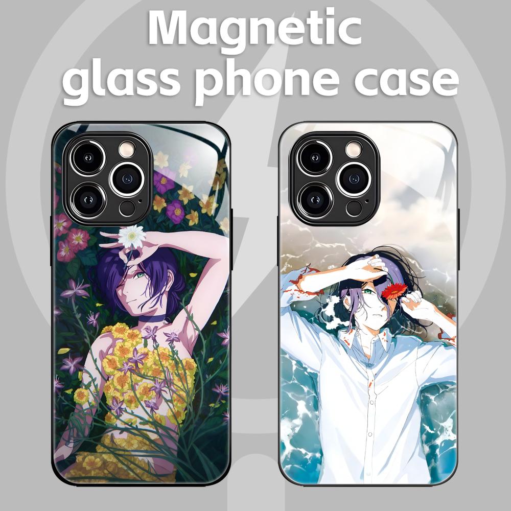 Anime Chainsaw Man Phone Case For iPhone17 16 15 14 13 12 11 X XR XS 8 Plus Mini Pro Max Glass Magnetic Case