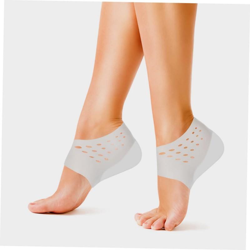 

1Pair Silicone Heel Protector Toe Socks Heel Crack Heel Chapped Sets Men and Women Invisible Height Increase Silicone Socks Gel Heel Pads Foot Massage 2CM