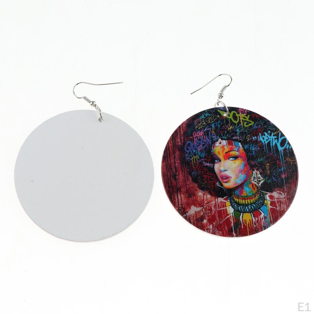 1 Pair Ethnic Black Women Earring Dangle Lady Head Shaped Earrings for Party Stage Masquerade