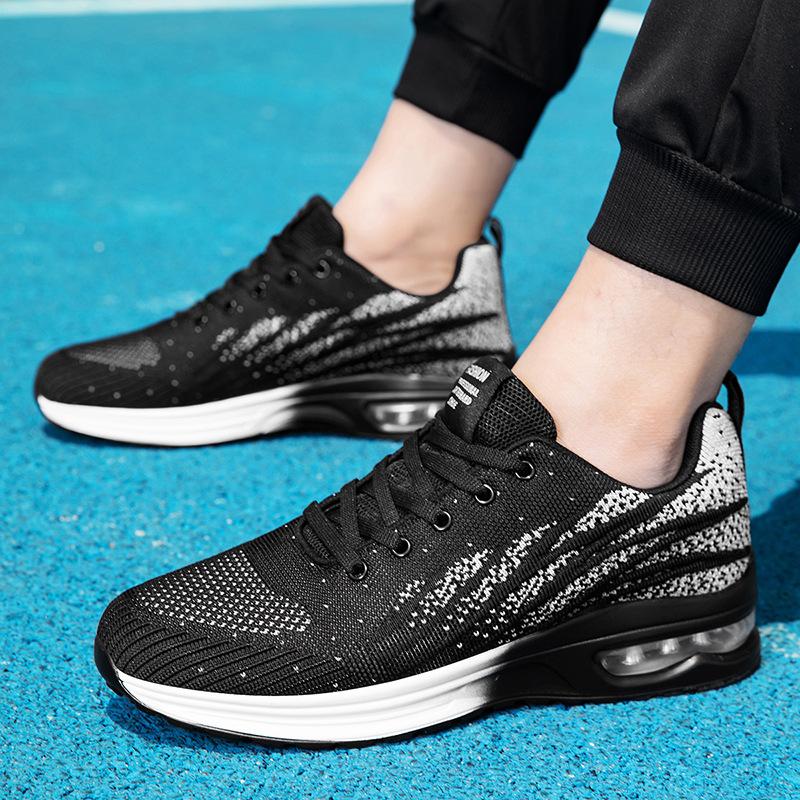 Herrenschuhe mit großem Luftpolster, Outdoor-Mesh-Freizeitschuhe, Herren-Lauf-Sneaker mit niedrigem Schaft, leicht, Plateau-Dad-Schuhe