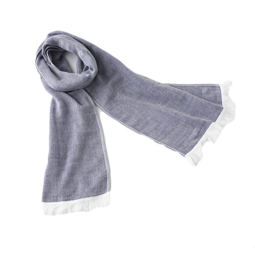 

Imabari Towel Cotton Gauze Scarf, Thin Stole Muffler for Men Women, Unisex Shoulder Lap Cover, Autumn Winter Spring Gift, GTLINE Favolic, Indigo