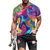 3d Printed Abstract Pattern Men T-Shirt Colorful Unisex Hip Hop T Shirt For Men Summer Casual Round Neck Short Sleeve Women Tops