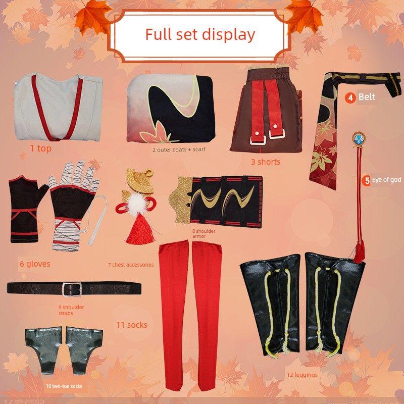 Kaedehara Wanyue Cosplay Costume, Inazuma City Costume, Full Set of Anime Clothing, Cosplay Outfit, Genshin Impact Clothing