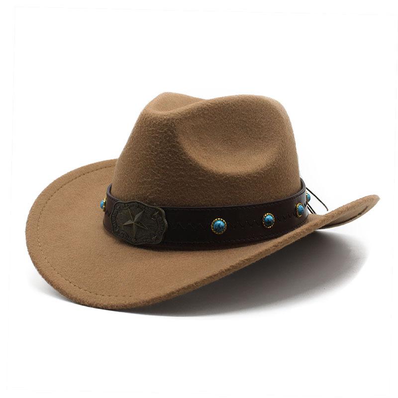 Minority Woolen Hat Men And Women Couple Hat Woolen Western Cowboy Top Hat