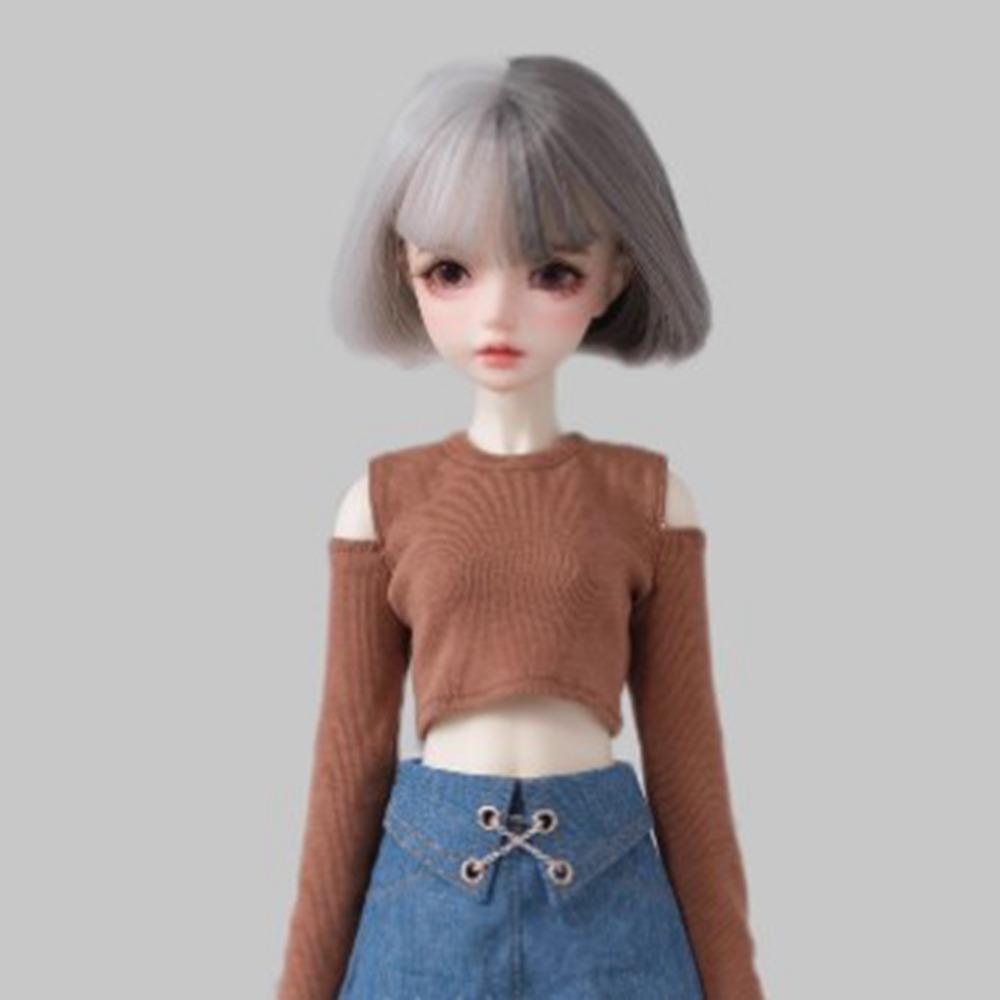 Fashion Off Shoulder Top T-shirt Mini Princess Skirt Clothes for 1/4 BJD 45cm Dolls