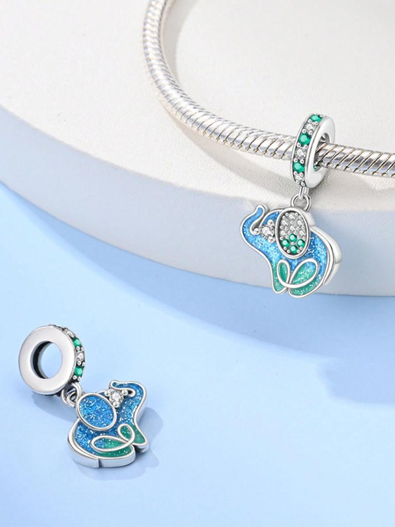 Charms Plata Copper Colors Cute Elephant Beads Charm Beads Charm Pendant For Original Bracelet For Women Diy Jewelry Love Gift