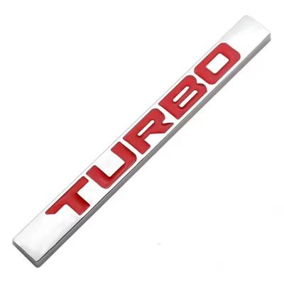 GETON TURBO 3D Emblem Metal Universal Car Logo Sticker Dress Up Custom Car Parts Turbo (RED)