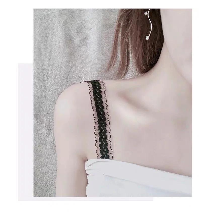 Adjustable Lace Underwear Shoulder Straps Women Elastic Stretch Bra Non-slip Mesh Hollowed Flower Shoulder Straps Accessories