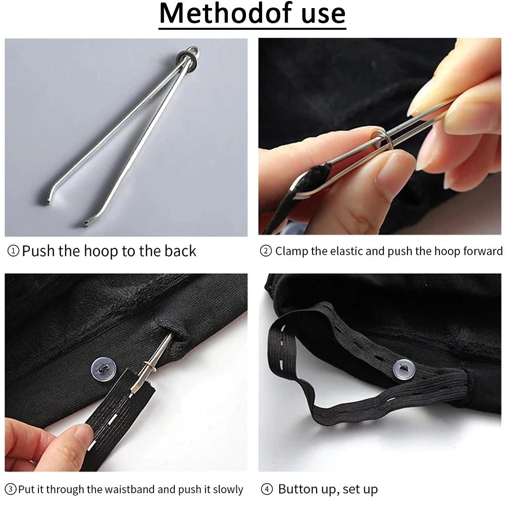 10Pcs Drawstring Threader Tool Set,Drawstrings Puller,Loop Turner Hooks With Latch, Threader, Drawstring Clips, Metal Tweezers