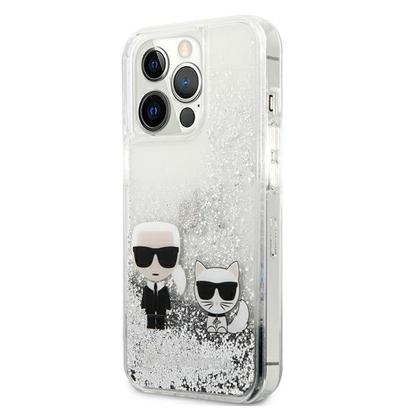 Karl Lagerfeld Klhcp13Xgkcs 13 Pro Max6,7 Srebrny/Silver Hardcase Liquid Glitter Karl&Choupette