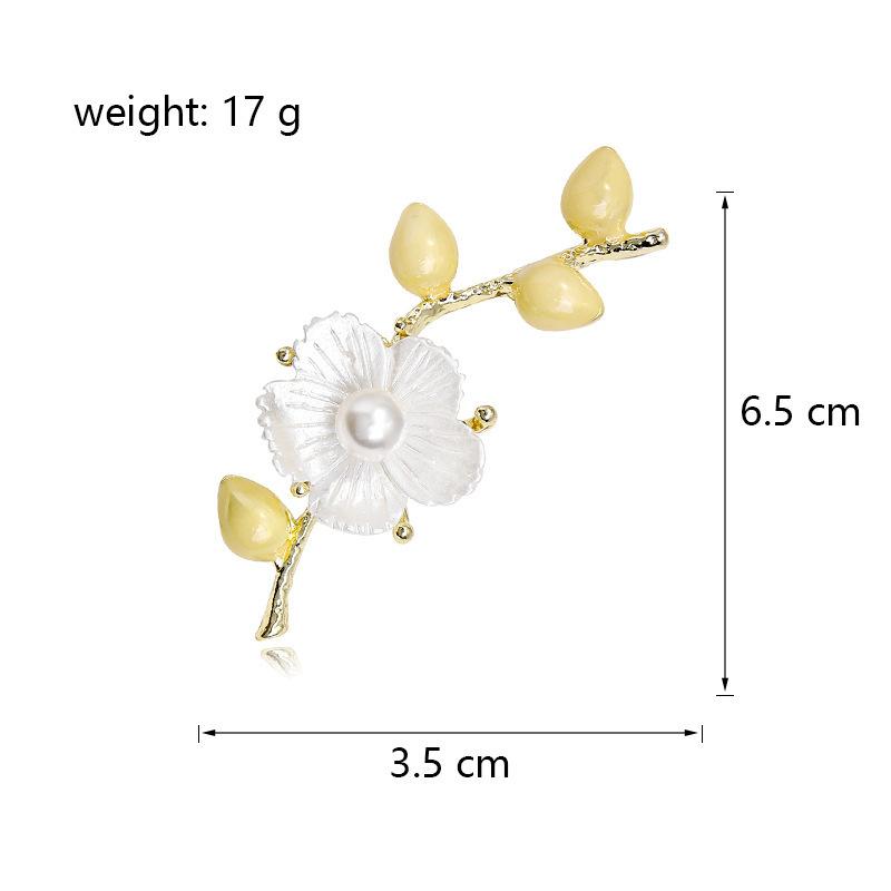 

Брошь «Цветок сливы» из жемчужного темперамента, маленькая булавка в виде свежего цветка, женские аксессуары Anti-Light