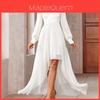 Elegante Abito Lungo in Chiffon con Zip per Donne d'Ufficio