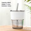 400 ml stripe glasskopp gjennomsiktige glass med lokk og sugerør Iskaffekrus Tekopp Juiceglass Melkevannkopp Drikkevarer